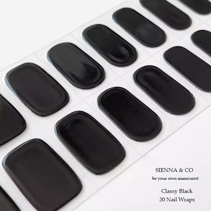 CLASSY BLACK - SEMICURED GEL NAIL WRAP KIT