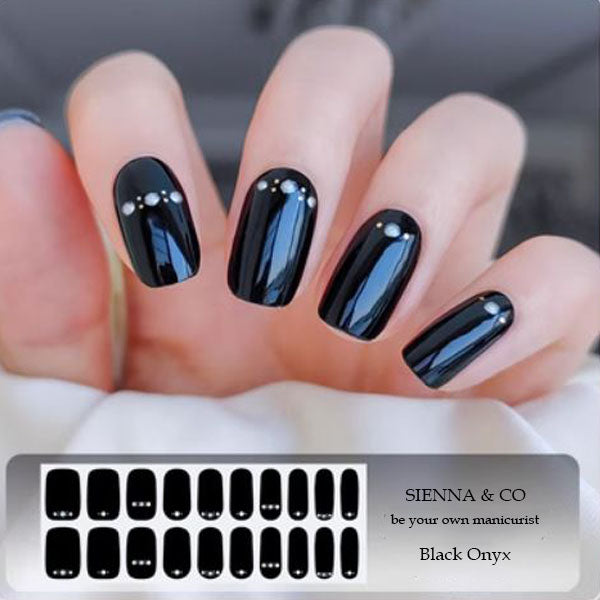 BLACK ONYX - SEMICURED GEL NAIL WRAP KIT