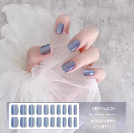 ICE BLUE CATEYE - SEMICURED GEL NAIL WRAP KIT