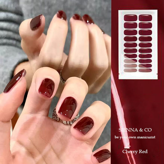 CHERRY RED - SEMICURED GEL NAIL WRAP KIT