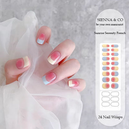 SUNRISE SERENITY FRENCH TIP - SEMICURED GEL NAIL WRAP KIT