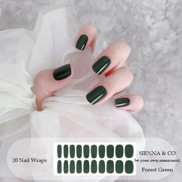 FOREST GREEN - SEMICURED GEL NAIL WRAP KIT