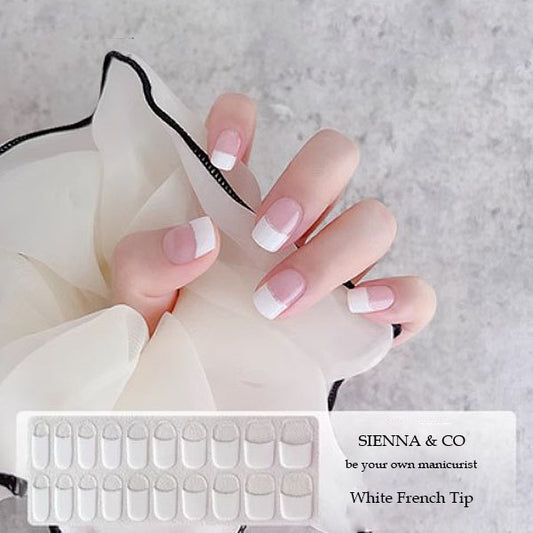 WHITE CLASSIC FRENCH TIP - SEMICURED GEL NAIL WRAP KIT