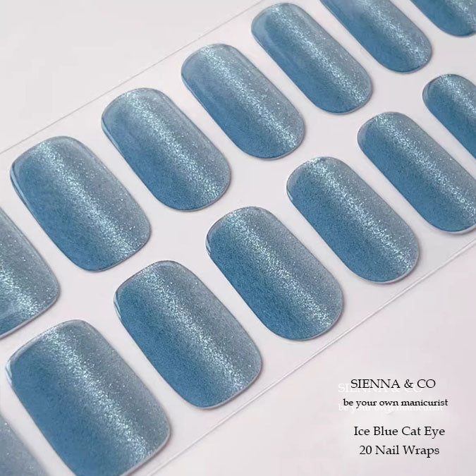 ICE BLUE CATEYE - SEMICURED GEL NAIL WRAP KIT