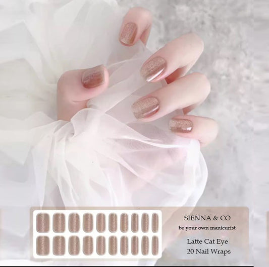 LATTE CATEYE - SEMICURED GEL NAIL WRAP KIT