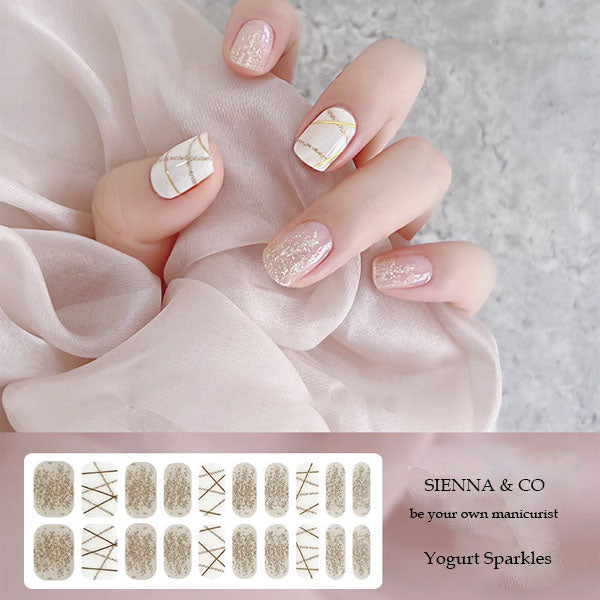 YOGURT SPARKLES - SEMICURED GEL NAIL WRAP KIT