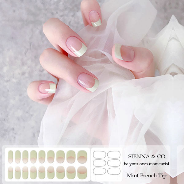 MINT FRENCH TIP - SEMICURED GEL NAIL WRAP KIT