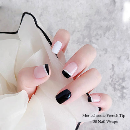 MONOCHROME FRENCH TIP - SEMICURED GEL NAIL WRAP KIT