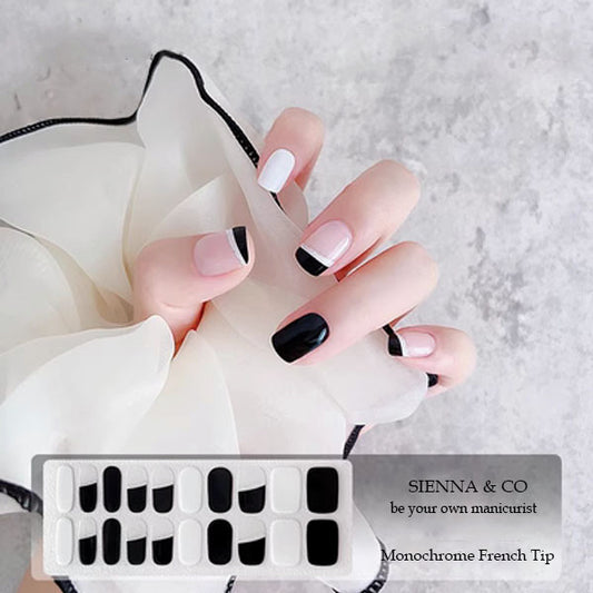 MONOCHROME FRENCH TIP - SEMICURED GEL NAIL WRAP KIT