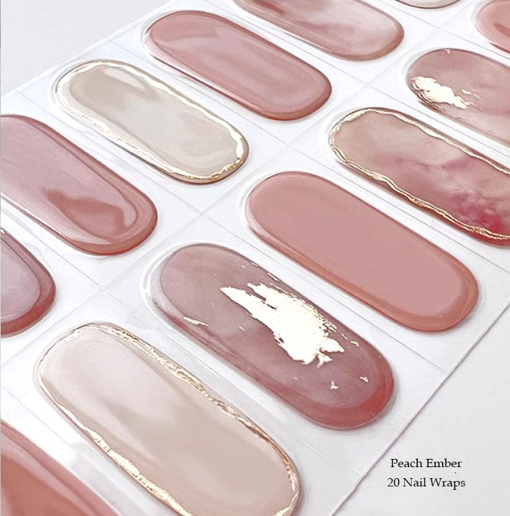 PEACH EMBER - SEMICURED GEL NAIL WRAP KIT