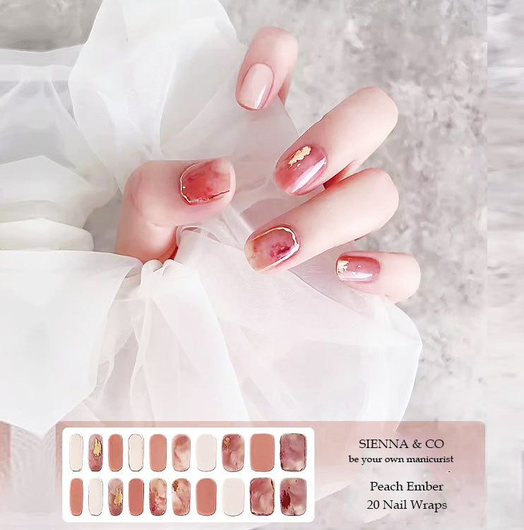 PEACH EMBER - SEMICURED GEL NAIL WRAP KIT